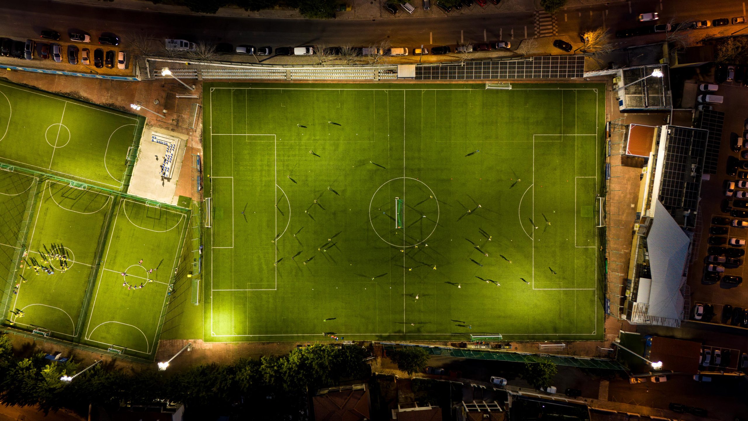 Fotografia aérea estádio de futebol